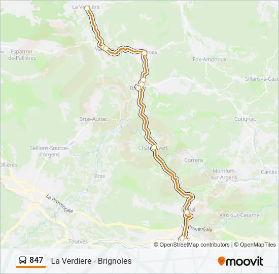 847 Bus Line Map