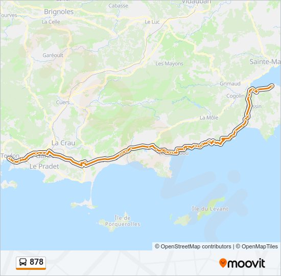 Plan de la ligne 878 de bus