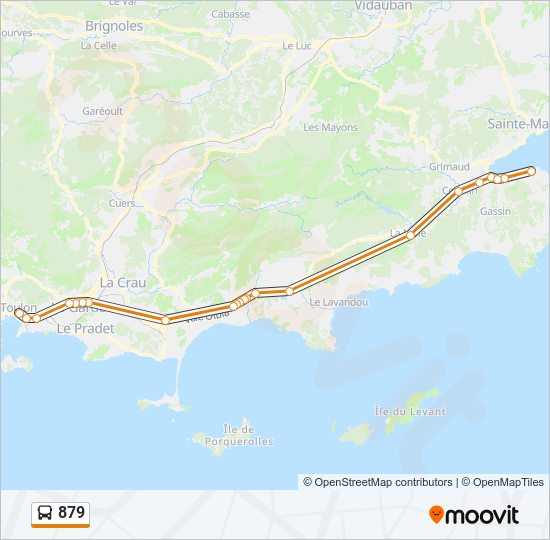 879 bus Line Map