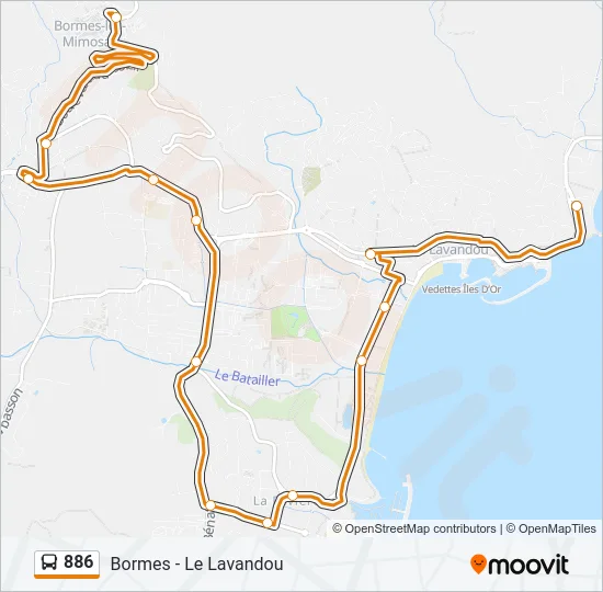 886 Bus Line Map