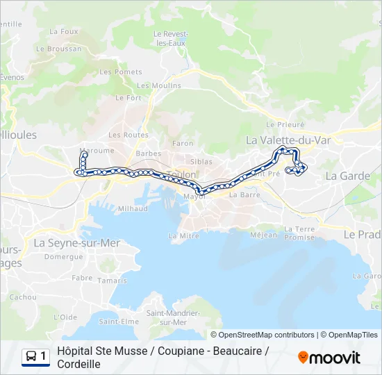 1 Bus Line Map