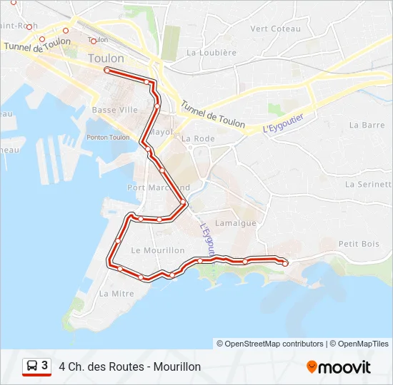 3 Bus Line Map