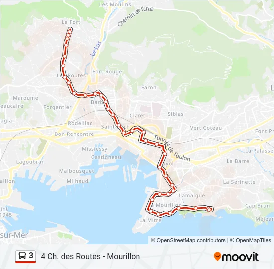 3 Bus Line Map
