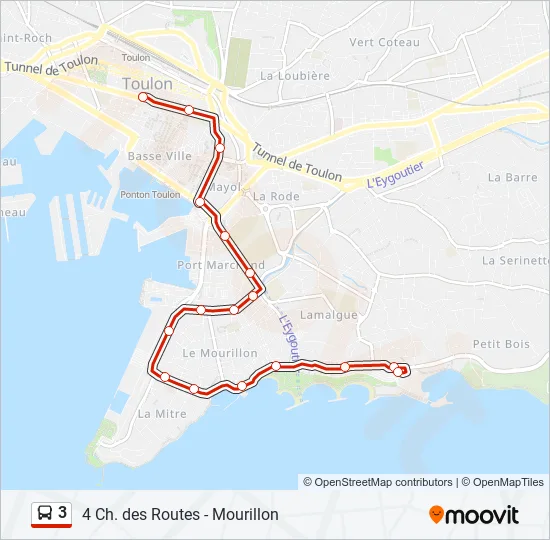 3 Bus Line Map