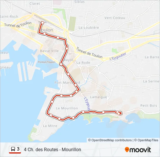 3 Bus Line Map