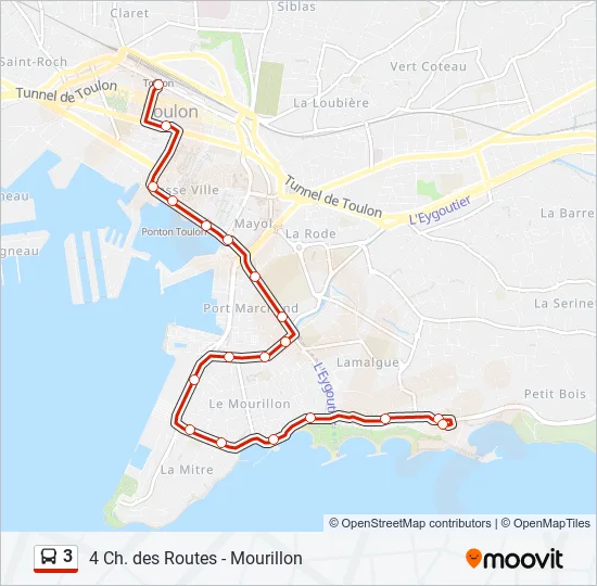 3 Bus Line Map