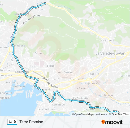 6 Bus Line Map