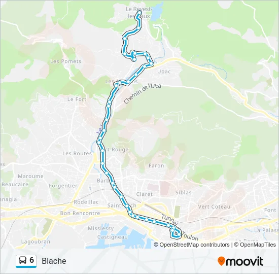 6 Bus Line Map