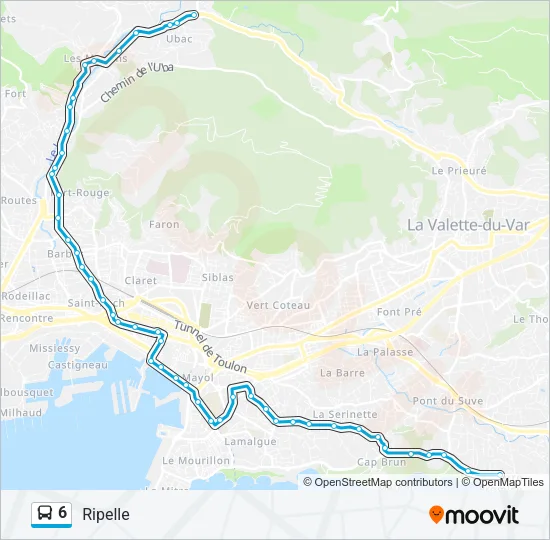 6 Bus Line Map