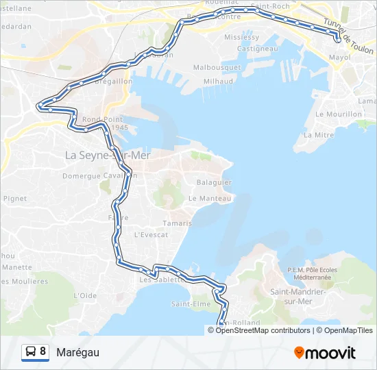 8 Bus Line Map
