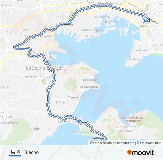 8 Bus Line Map