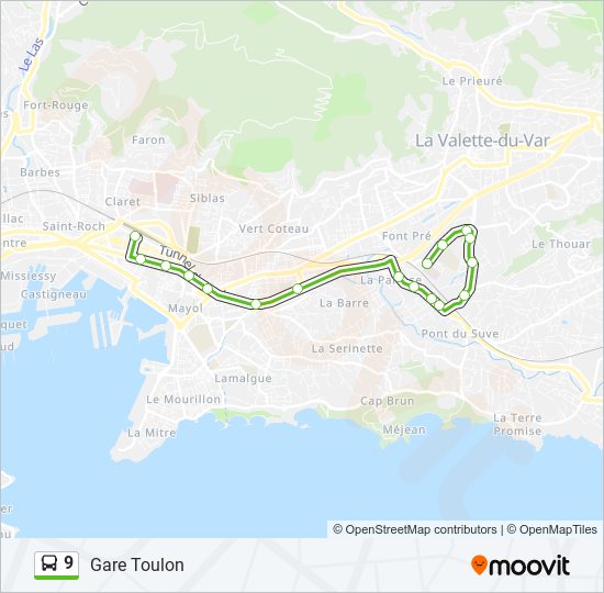 9 bus Line Map