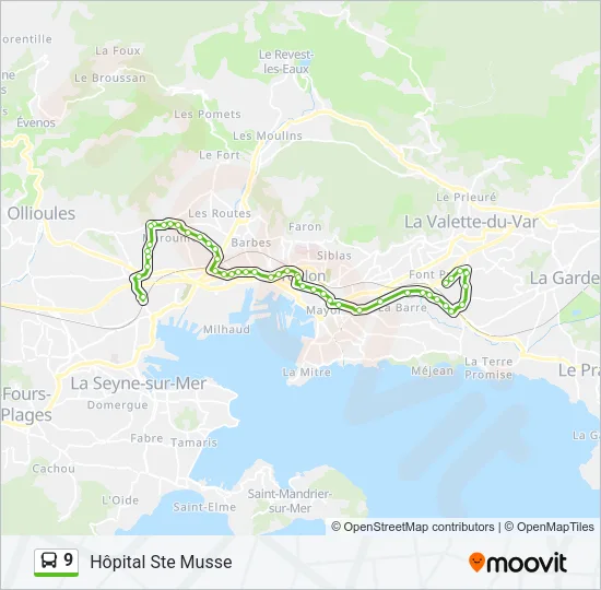 9 Bus Line Map