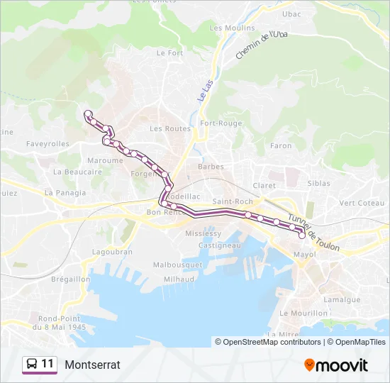 11 Bus Line Map