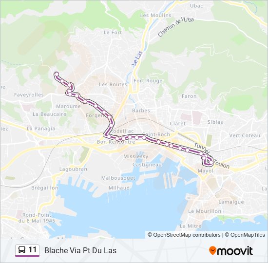 Mapa de 11 de autobús