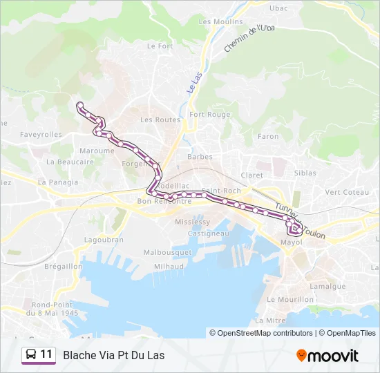 11 Bus Line Map