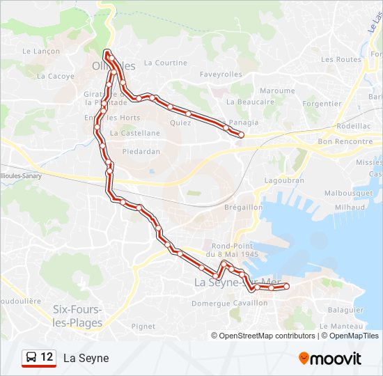 Mapa de 12 de autobús