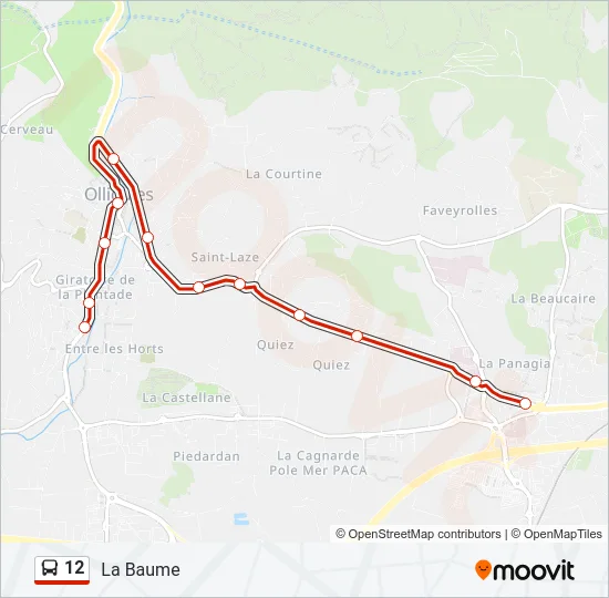 12 Bus Line Map
