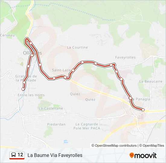 12 Bus Line Map
