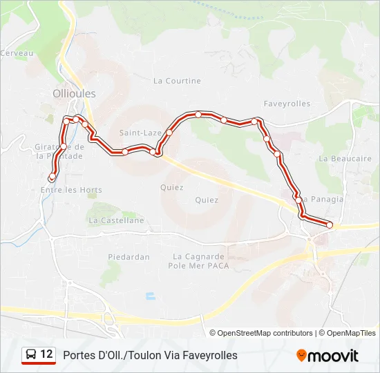 12 Bus Line Map