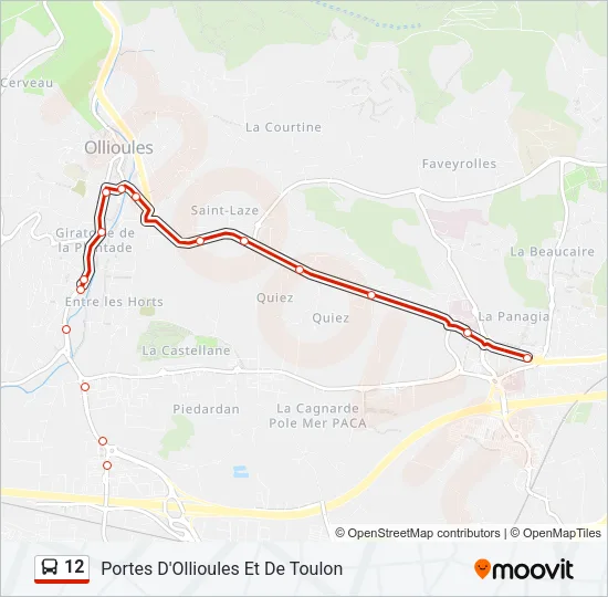 12 Bus Line Map