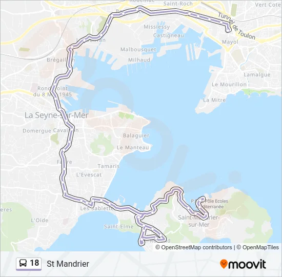18 Bus Line Map