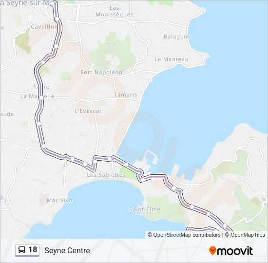 18 Bus Line Map