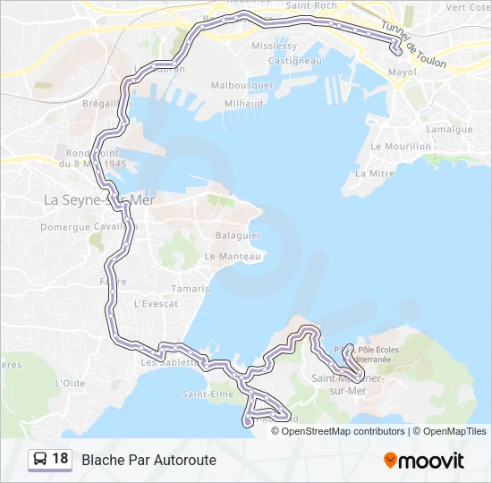 18 Bus Line Map