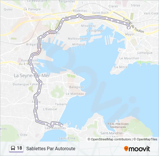 18 Bus Line Map