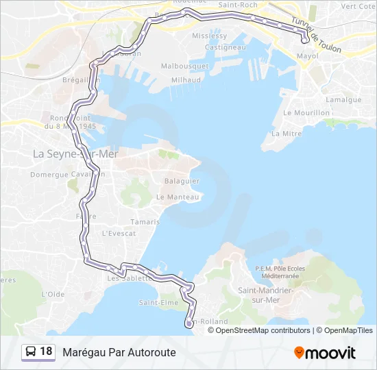 18 Bus Line Map