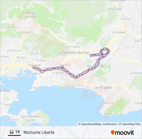 19 Bus Line Map