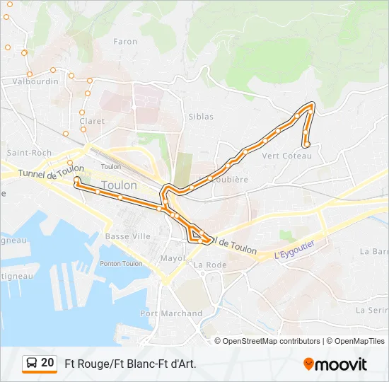 20 Bus Line Map