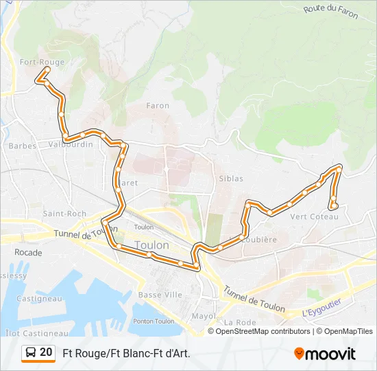 20 Bus Line Map