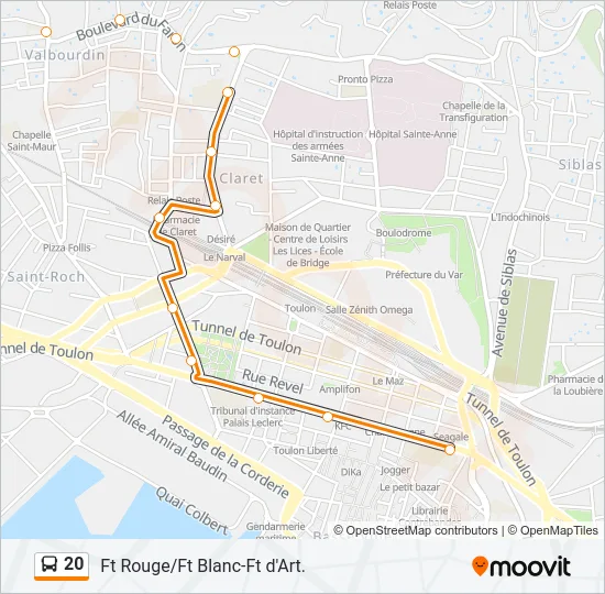20 Bus Line Map