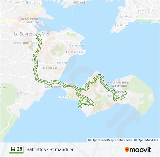 28 Bus Line Map