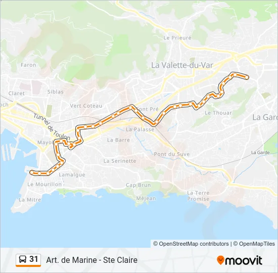 31 Bus Line Map