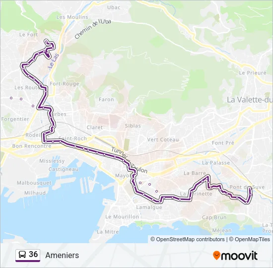 36 Bus Line Map