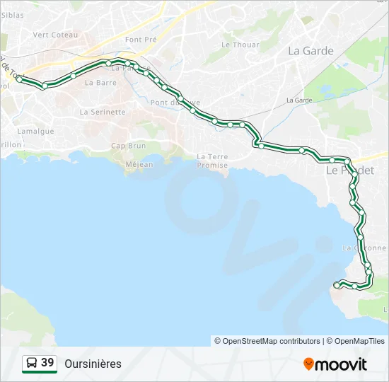 39 Bus Line Map