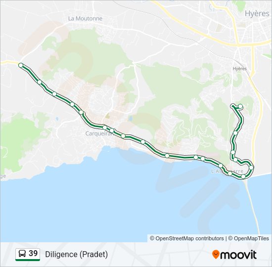 Plan de la ligne 39 de bus
