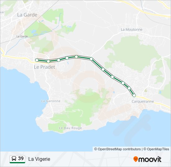 Plan de la ligne 39 de bus