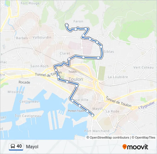 40 Bus Line Map
