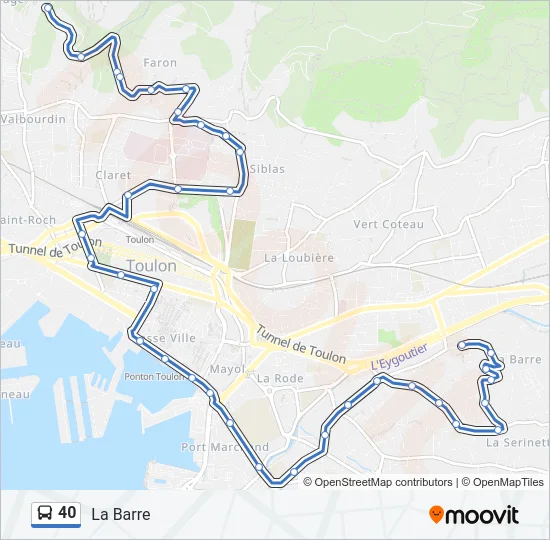 40 Bus Line Map