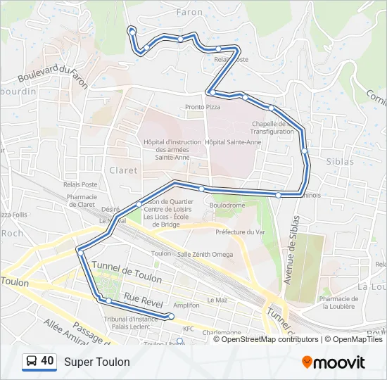 40 Bus Line Map