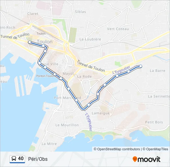 40 Bus Line Map