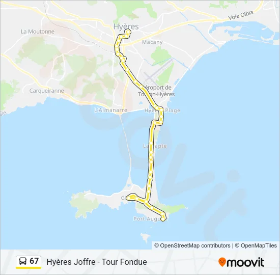 67 Bus Line Map