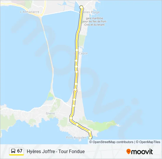 67 Bus Line Map