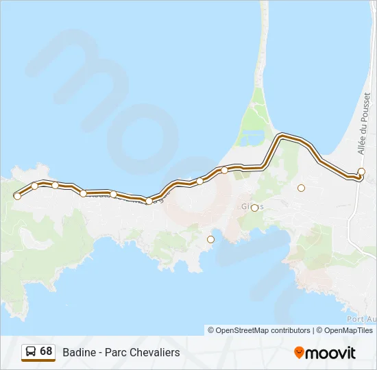 68 Bus Line Map