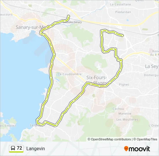 72 Bus Line Map