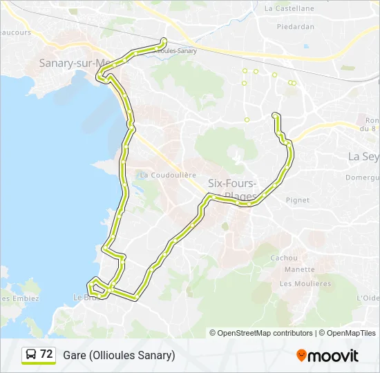 72 Bus Line Map