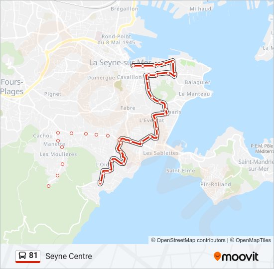 Plan de la ligne 81 de bus